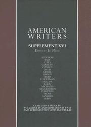American Writers, Supplement XVI