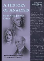 A History of Analysis (History of Mathematics, V. 24)
