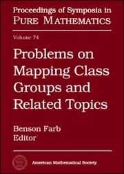 Problems on Mapping Class Groups And Related Topics (Proceedings of Symposia in Pure Mathematics)