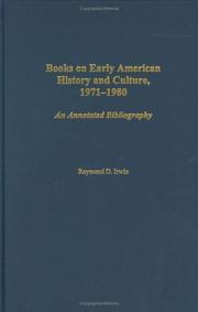 Books on early American history and culture, 1971-1980
