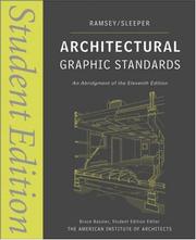 Architectural Graphic Standards, Student Edition (Ramsey/Sleeper Architectural Graphic Standards Series)