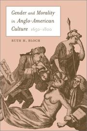 Gender and morality in Anglo-American culture, 1650-1800