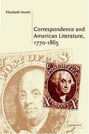 Correspondence and American literature, 1770-1865