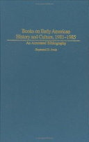 Books on Early American History and Culture, 1981-1985