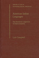 American Indian Languages: The Historical Linguistics of Native America