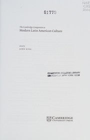 The Cambridge companion to modern Latin American culture