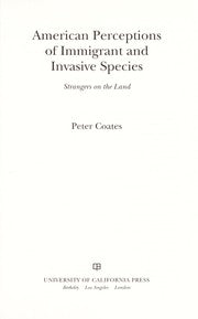 American perceptions of immigrant and invasive species