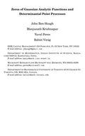 Zeros of Gaussian analytic functions and determinantal point processes