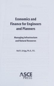 Economics and finance for engineers and planners