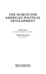 The Search for American Political Development