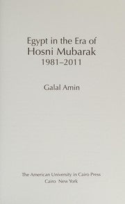 Egypt in the era of Hosni Mubarak