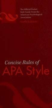 Concise rules of APA style.