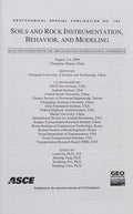Soils and rock instrumentation, behavior, and modeling
