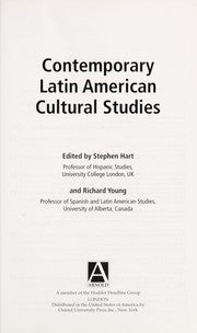 Contemporary Latin American cultural studies