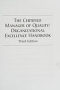 Certified manager of quality/organizational excellence handbook