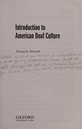 Introduction to American deaf culture