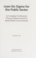 Lean-six sigma for the public sector