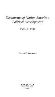 Documents of Native American political development