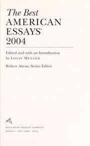 The best American essays 2004
