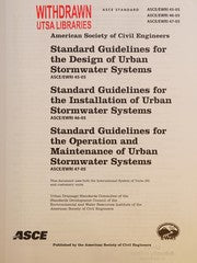 Standard guidelines for the design of urban stormwater systems, ASCE/EWRI 45-05