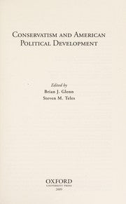 Conservatism and American political development