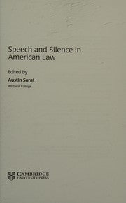 Speech and silence in American law